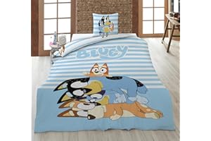 Aymax Bluey komplet pościeli dwustronnej 135 x 200 cm Family Bingo Bandit Chilli 100% bawełna