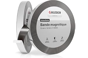 GAUDER Bande Magnétique Autocollante | Ruban Magnétique Adhésif | Rouleau Aimanté Puissant