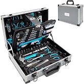 Cecotec Tool Box 380 Pieces ToolBox 8000 Pro. Premium Aluminium Case, CR-V Sockets, S2 Resistant Tips, Ratchet Wrenches and F