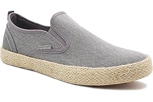 Dr Keller Mens Canvas Slip On Denim Lightweight Casual Pumps Woven Rope Sole Boat Shoes Flat Deck Shoes