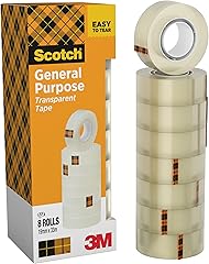 Scotch Nastro Adesivo Trasparente - 8 Rotoli (19 mm x 33 m) - Nastro Multiuso Forte e Duraturo per Casa