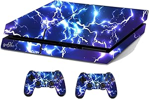 the grafix studio Blue Electric Sticker/Skin PS4 Compatible with Playstation 4 Console & Remote controller stickers, ps4sk15