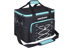 INSMEER Cool Bag 40L/60 Cans Large Cool Bags Insulated,Soft Cooler Leakproof/Portable/Collapsible/Foldable Cooler Bag, with Bottle Opener&Removable Shoulder Strap, for Beach Camping Picnic