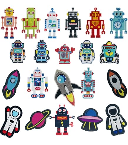 Patch Robot Brodé - Thermocollant Ou à Coudre - 5,5x8cm