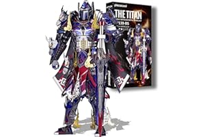 Piececool Metalowe puzzle 3D, model mecha, tytan, metalowe puzzle 3D, wojownik mecha ze stali nierdzewnej 340, cały metal, 1:1, prezent urodzinowy, zestaw modelarski dla dorosłych, 157 elementów