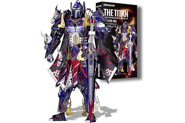 Piececool Puzzle 3D Metal Guerrier mécanique Titan, Maquette Chevalier de Acier Inoxydable 430, Restauration 100%, Maquette Metal, Cadeau d'anniversaire pour 3D Puzzle Adulte, 157 Pièces