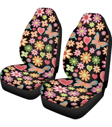 Poceacles Autostoelhoezen Hoge Rug Emmer Stoelhoes Bloemen Blad Patroon