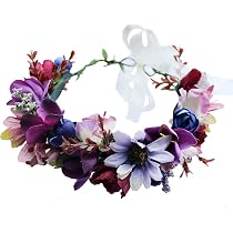 Vivivalue Blumen-Haarband Verstellbar – Blumengirlande Als Halo-Kopfschmuck Für Hochzeit, Festival & Partys