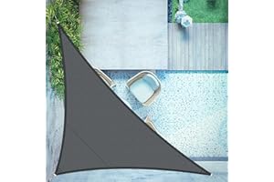 LOVE STORY Vela ombreggiante Triangolare 4x4x5.65m Impermeabile Tenda a Vela Antracite Tenda da sole per esterno，PES Poliéster Protezione UV al 95% per Esterno,Giardino,Terrazzo,Balcone,Patio