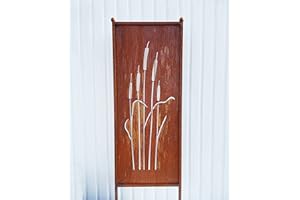STEINFIGURENWELT GIEßEN STEINFIGURENWELT GIEBEN Brise-vue en forme de roseau - 162 cm x 53 cm - Paravent à planter - Décoration de jardin - Résistant aux intempéries - En métal rouillé