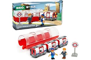 BRIO World - 36085 Tåg i världen Londons tunnelbana med ljus och ljud - Leksakståg med ljus och ljud för barn från 3 år och u
