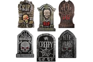 FANGOO Decoración al aire libre de Halloween,6 Piezas carteles de jardín de Halloween, carteles de jardín de esqueleto fantasma de calabaza con estacas para decoración de césped de jardín al aire libre (1)