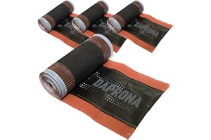 DAPRONA 4x Bande de Faîtage Alu Super Vent 5m x 320mm Rouge RAL 8004, Colle Butyle