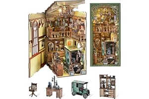 MiniCity Book Nook zestaw do budowania, miniaturowy domek dla lalek 3D, kącik na książki, zestaw do montażu z oświetleniem LED - Radium Lady