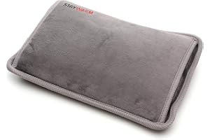 StayWarm Rechargeable Electric Fleece Hot Water Bottle, Bed/Hand Warmer/Heat Pad, 5 Hours use, Soothing, Relaxing Targeted Heat Therapy - Grey - F2881GR
