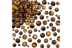 TOAOB THE ONE AND ONLY BABY TOAOB 100pcs Perles Pierre Naturelles 4mm à 8mm Oeil de Tigr Perles Rondes en Vrac de Pierres Précieuses Gemme Énergie Guérison pour Fabrication de Bijoux Collier Bracelet Boucle D'oreille