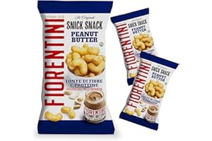 CAFFETTI 3 Snick Snack Cornetti di Mais con Crema di Arachidi Fiorentini - Gli Originali al gusto Burro Peanut Butter, Vegan, Fonte di Fibre (3 confezioni da 70 grammi)