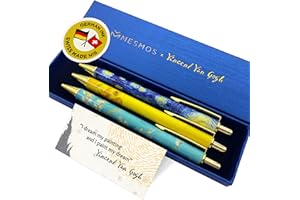 MESMOS 3pc Van Gogh Fancy Pen Set, Nice Cute Luxury Aesthetic Pens for Women Journaling, Pretty Luxury Office Journaling Journal Pens Women