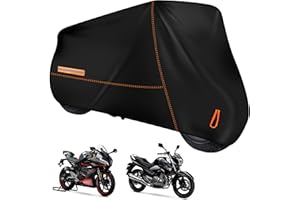 ‎ENZENO Enzeno Motorrad Abdeckplane Outdoor Motorradabdeckung Wasserdicht,210D Oxford Stoff Motorradplane Abdeckung Winterfest Motorrad Garage Plane für Moped Roller Motor Enduro/Straßen (246x106x126cm)