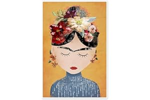 POSTERLOUNGE Frida Kahlo w wianku na głowie Plakat treechild 20 x 30 cm Kwiaty Dekoracja ścienna