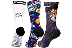 XMTBSTYLE Pack de 3 Calcetines de Deporte Hombre Mujer para Crossfit, Ciclismo, MTB, Running, Gimnasio