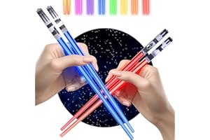 ChopSabers Le bacchette della spada laser si illuminano, le bacchette di Guerre stellari si illuminano, mini spada laser,Fun Chop, bacchette della spada laser, bacchette LED, 2 PAIA,blu rosso