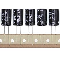 LongZYU 40 stuks condensator 470uF 25 V elektrolytische condensator elektrolytische condensatoren aluminium 470uF 25 volt elektrolytische capaciteit 470uF MFD 105 °C, 8 x 12 mm