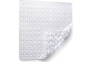 SilverRack DermaSensitive 100 % BPA fri (transparent duschinsats halkfri 53 x 53 cm för barn och baby - duschmatta antihalkma