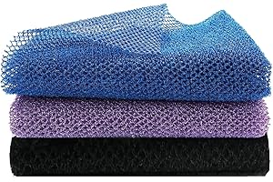 ICED PIXEL 3pcs Filet de Douche Africain, Gommage Corps Filet de Bain, African Net Sponge Exfoliant Corps, Filet Exfoliant Eponge Douche, Accessoire Bain pour Femme Homme Enfant Filet De Gommage Corporelle