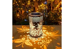 PYNTOP Butterfly Solar Lights Garden Ornaments Outdoor, Hanging LED Solar Powered Lantern Outdoor Waterproof, Metal Solar Butterfly Flower Stake Lights for Patio, Lawn, Yard, Pathway, Grave, Decoration Gift