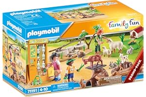Playmobil 71191 Ferme pédagogique - Family Fun - avec Trois Personnages, des Animaux et des Accessoires - Le Parc Animalier - Animaux & Nature - Dès 4 Ans