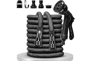 MITHJEM Manguera Jardin 15m – Poliester 3750D Alta Densidad y Conectores Metalizados Universales 1/2", 3/4" – Manguera Extensible Enrollable – Garden Hose