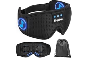 EUJAM Masque de Sommeil Bluetooth, Casque de Sommeil Masque pour Les Yeux Bluetooth, Musique sans Fil,Casque de Sommeil Cadeaux pour Homme Femme,pour Dormeurs Latéraux/Voyage