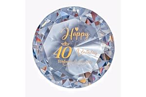 TRCOUSOA 40th Birthday Gifts for Women Wife Her Girlfriend Best Friends Besties, Engraved Crystal Glass Diamond Shaped Paperweights Keepsakes Ornaments,40 Years Birthday Presents for Mum Sisters Daughter