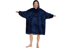 Gentlewarm Oversized Blanket Hoodie, Wearable Hooded Blanket, Soft Sherpa Fleece Snuggle Blanket Hoodie Adult, Warm Throw Blanket Sweatshirt Robe for Women Men Teens