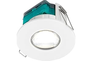 Luceco FType Essence Dimmable Flat Downlight, 5 Watts, IP65 Rated, 3000K, White Bezel