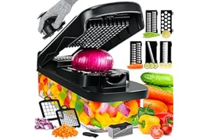 Enleber Cortador de Vegetales,Cortador Verduras Manual Multifunción,picador de alimentos profesional,picador de cocina