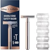 King C. Gillette Krom Kaplama Saplı ve 5 Platin Kaplamalı &Ccedil;ift Kenarlı Emniyet Jilet Yedekleri