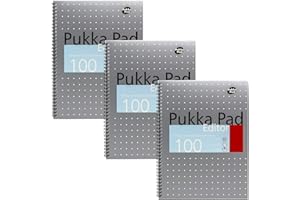 PUKKA PAD PUKKA EDITOR METALLIC A4 WRITING PAD 80G, 3 Pezzi