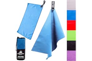 OUTDOOR WORLD BE ACTIVE Outdoor World Serviette de Bain en Microfibre séchage Rapide, compacte, Ultra légère pour Natation, randonnée, Camping, Yoga, Sport 180 x 90cm (Bleu Océan, X-Large)