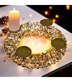 Couronne De L'Avent En Aluminium Spetebo – 28 Cm – Pour 4 Bougies Piliers – Bougeoir Métal Argenté