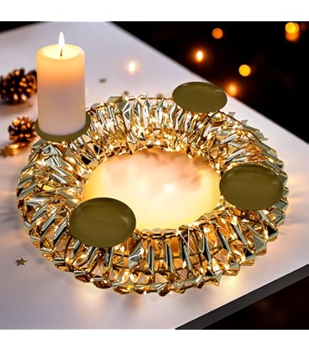 OUDQFCJ Lot De 4 Bougeoirs Pour Couronne De L'Avent Noir 8 Cm Support