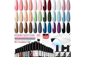 VANREESA Kit Semipermanente Unghie, 18 Coloris Kit Smalto Semipermanente Unghie con U V Lampada Set Smalto Semipermanente Unghie Regali per Donne