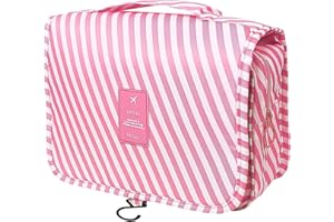 HAUTLLAIF Kulturbeutel Hängende Multifunktions ，Kulturbeutel zum aufhängen，Travel Essentials Kulturtasche Damen mit Drehbare Haken Waschbeutel für Damen Rosa