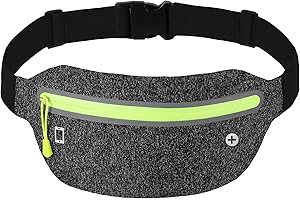 Peginmol Laufgürtel für Handy, Lauftasche Jogging wasserdichte, Hüfttasche für Running mit Reflektierende Streifen, Sportgürtel Running Belt zum Joggen, Fitness, für Fast Alle Smartphones, Dunkelgrau