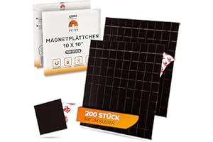 ‎JAWAONLINE JAWA Magnetplättchen Selbstklebend 3M - 200 Stück Magnet Klebeplättchen - 10x10mm Magnet Plättchen - Zuschneidbare Klebemagnete - Flexible Mini Magnete Flach