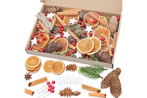 112 stycken julkransdekoration, potpurri jul, adventskrans, pysselset med grankottar, bär, kanelstänger, torkade apelsinskivor, stjärnanis, jutesnöre, mossa och pentagram