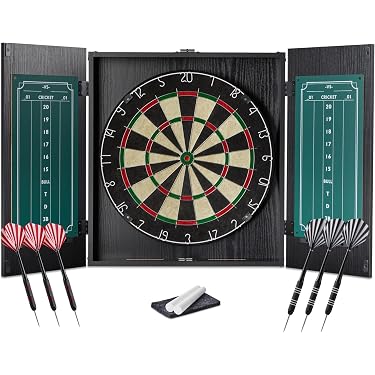 WinmAU Armadietto Per Freccette Deluxe Con Teschio - In Faggio Con Pannello Segnapunti, 600x515x75 Mm