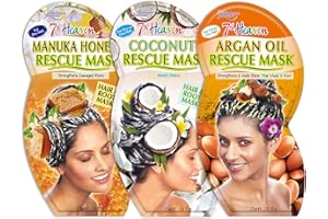 7th Heaven Hair Therapy Bundle – Coconut, Manuka Honey & Argan Oil Hair Masks– Boosts Volume, Strengthens Damaged Roots & Adds Glosst Shine – Cruelty-Free Hair Care Set