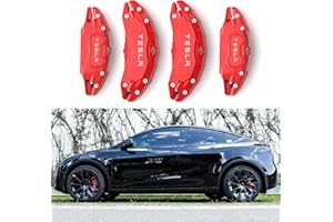 ALIEDA Auto-Bremssattelabdeckung, Radgröße 19 Zoll 20 Zoll, Roter Bremssattelschutz, Verbessertes Modelldekorationszubehör, Für Tesla Model Y 2019-2022,19Inch